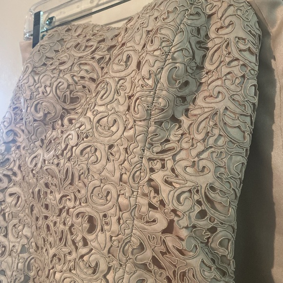 SUPER SLEEK 3 PC SUIT&GORGEOUS W/LACE BOUSTIERRE,SATIN SKIRT;CHIC BOLERO JACKET - Picture 8 of 12